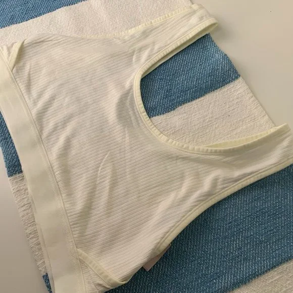 NWT Cream Ribbed Unlined Scoop Bralette - Auden - Picture 2 of 4